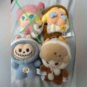 Pop bean fluffy and cozy series Cute Plush Keychain Set - Multicolor